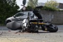 Schwerer Krad PKW Unfall Koeln Muelheim Am Springborn Cottbuserstr P022